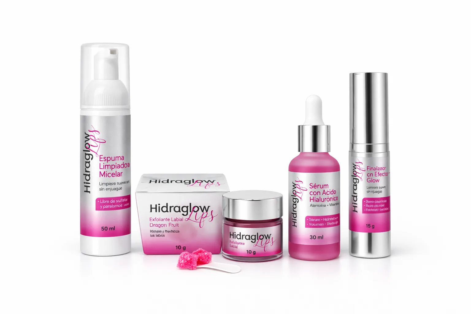 Productos de la línea profesional HidraGlow Lips®